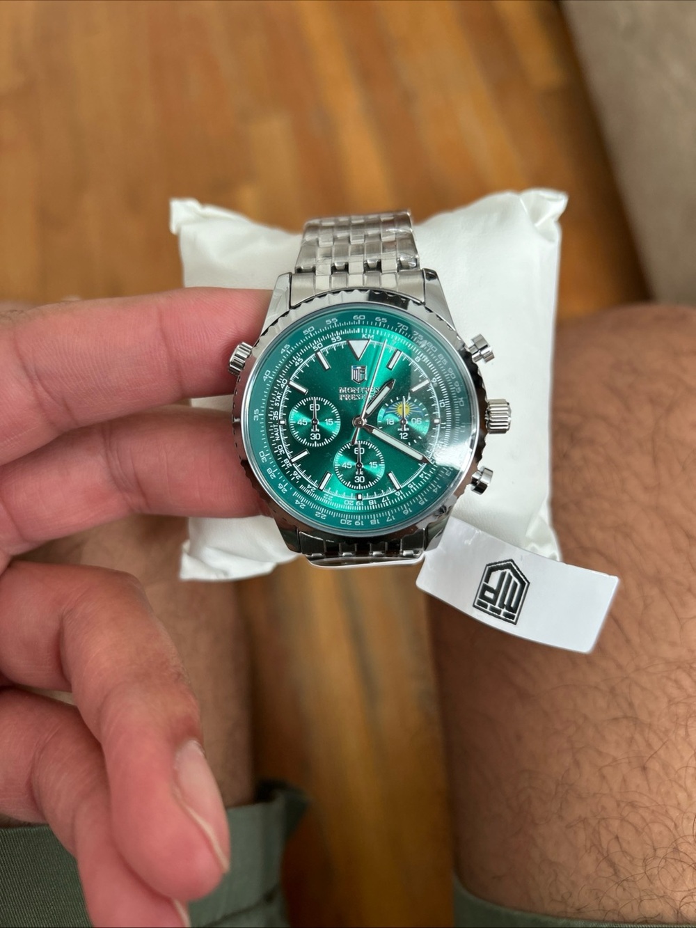 Men's Stainless Steel Chronograph Watch -Green Dial Montreal prestige by indicta